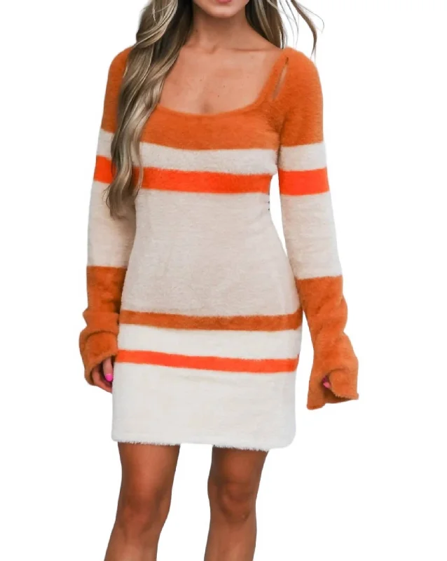 Comfortable Lounge Clothing Fizz Dress In Brown/white