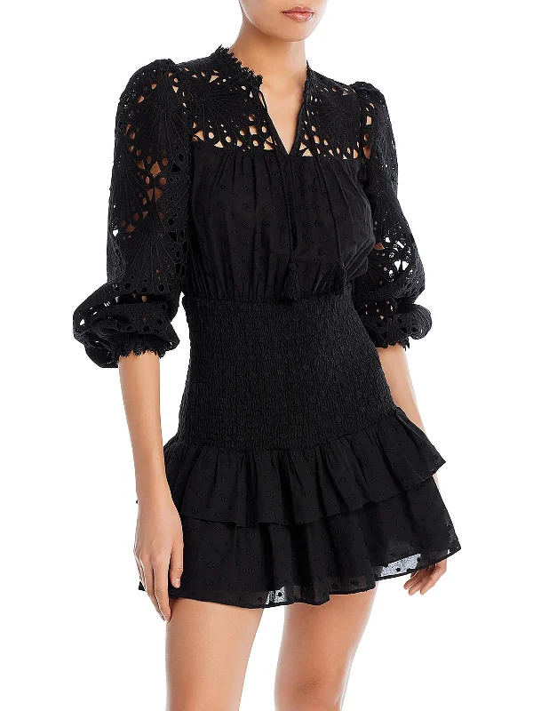 Women's Everyday Clothes Womens Lace Smocked Sheath Dress