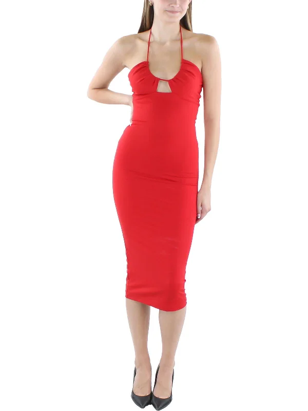 High End Women's Wear Womens Nylon Halter Dress