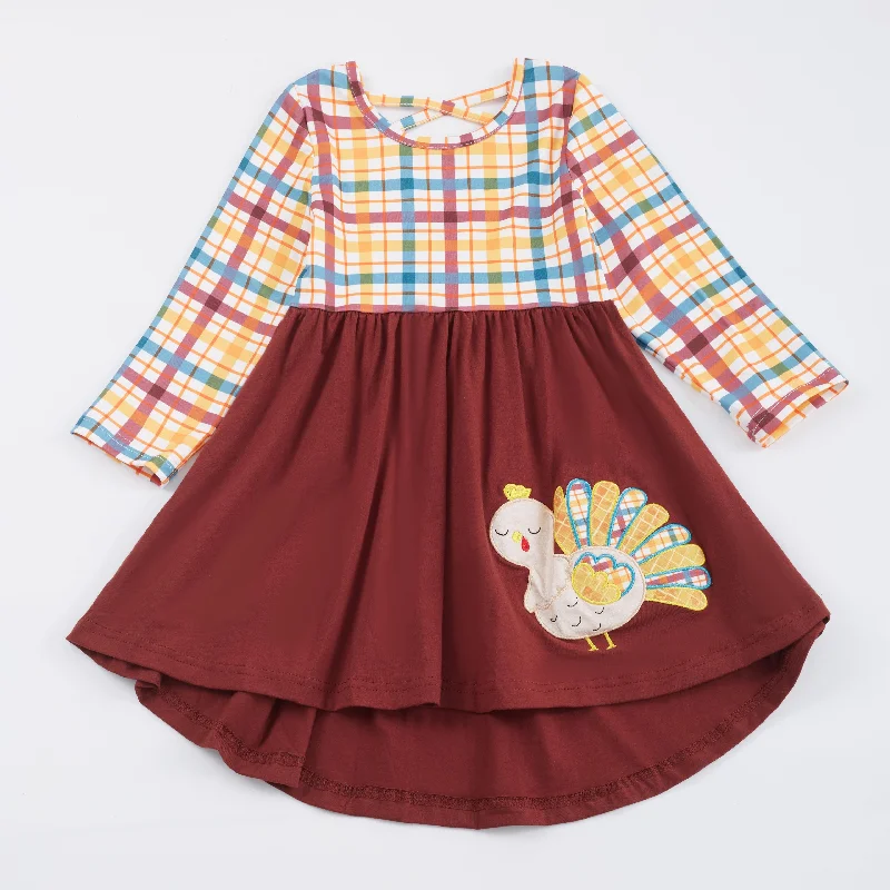 Women's Elegant Formal Outfit TURKEY PLAID DRESS