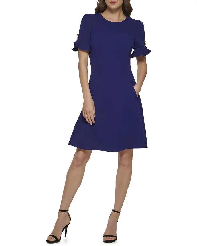 Comfortable Casual Wear DKNY Flounce Sleeve Dress