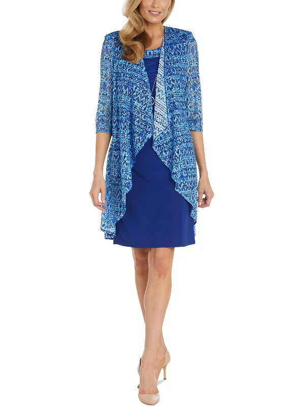 Comfortable Loungewear for Women Womens Tie-Dye Crochet Two Piece Dress