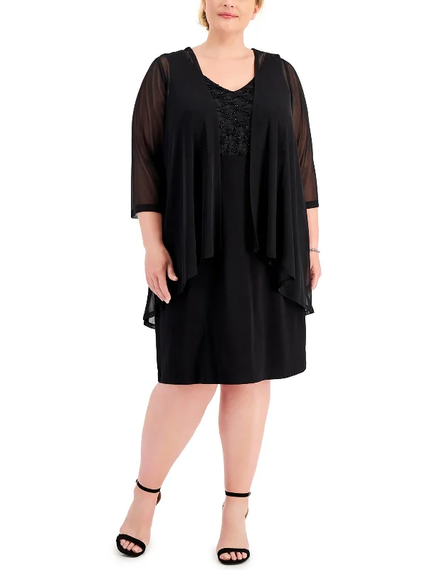 Women Online Clothing Boutiques Plus Womens Embellished Polyester Wear To Work Dress