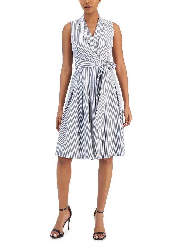 Women's Vintage Garments Womens Pleated Knee Length Fit & Flare Dress