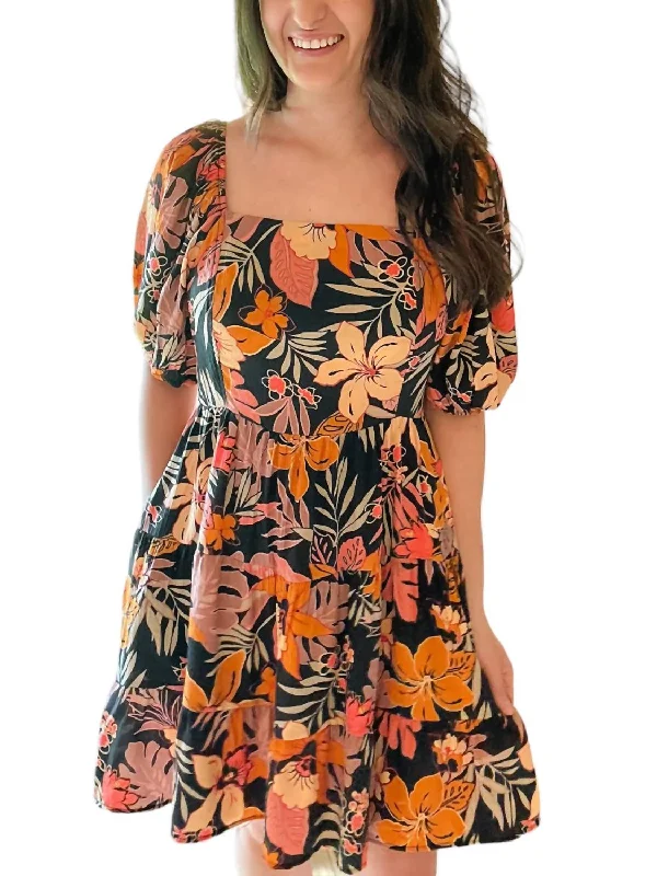 Women Online Clothing Boutiques Island Nights Dress In Black/orange