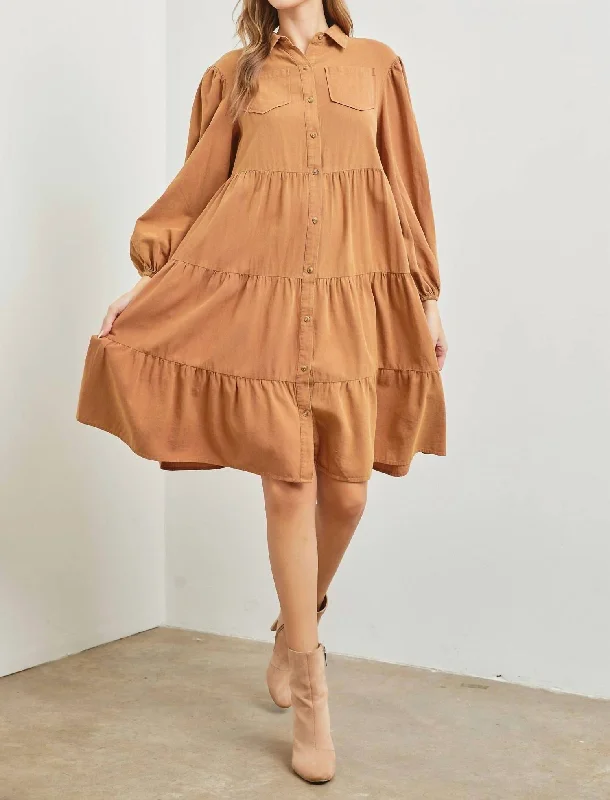 Women's Holiday Clothes Lorna Dress In Cognac
