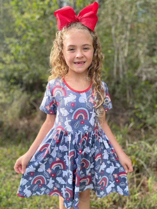 Women's Athletic Garments EASTER RAINBOW TWIRL DRESS