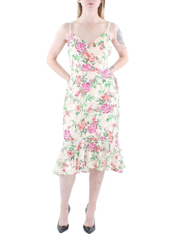 Women's Relaxed Outfit Womens Lace V-Neck Fit & Flare Dress