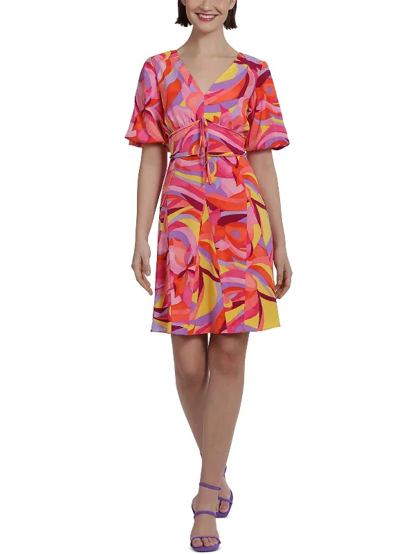 Online Impressions Boutique Womens Printed Short Fit & Flare Dress