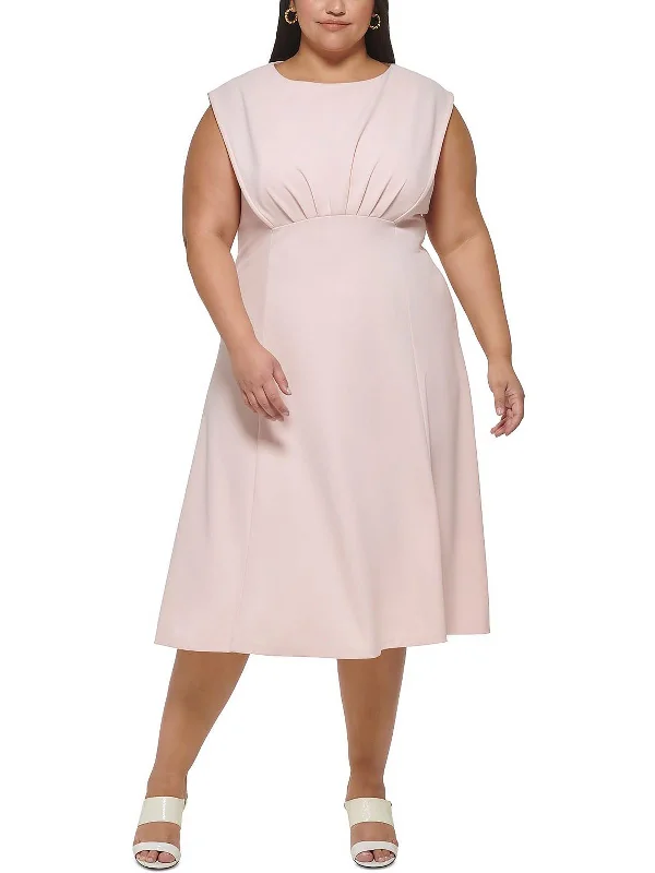 Women's Clothes Plus Womens Office Career Fit & Flare Dress