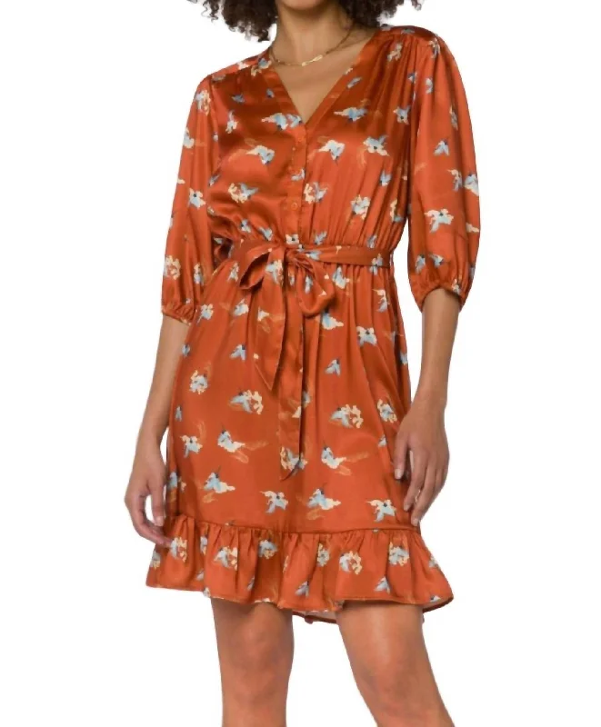 Chic Outfits Cranes Dress In Rust