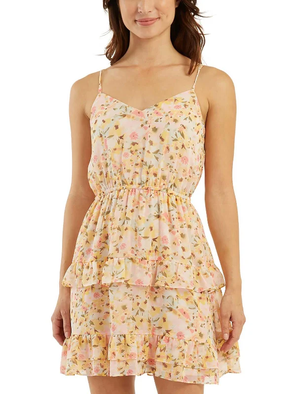 Chic & Cozy Apparel Juniors Womens Summer Mini Fit & Flare Dress