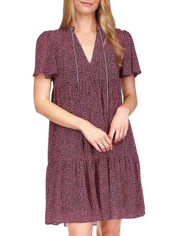 Women's Comfortable Lounge Garments Womens Chain Trim Mini Babydoll Dress