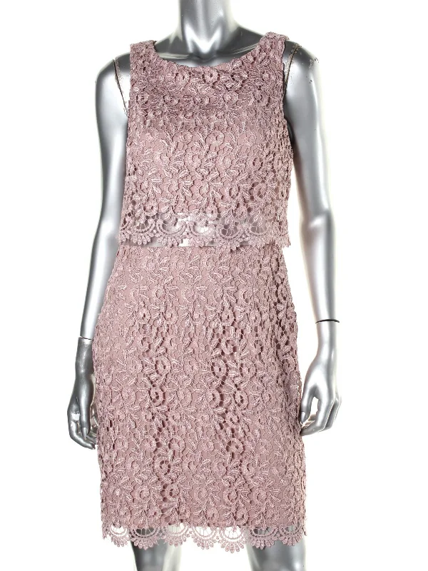 Charming Women's Outfit For Special Occasions Womens Lace Metallic Cocktail Dress