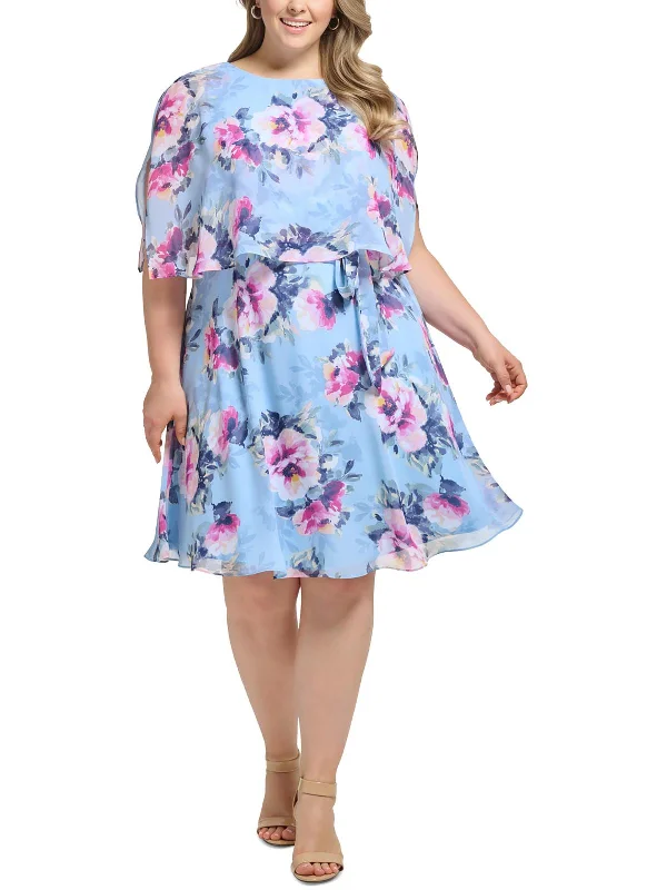 Plus Size Women's Fashion Plus Womens Party Knee Fit & Flare Dress