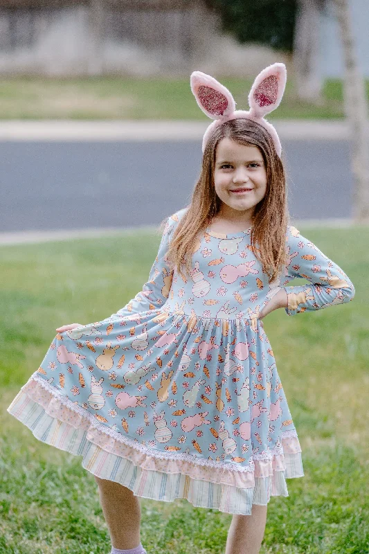 Women's Vintage-Inspired Clothing TEAL BUNNY DRESS