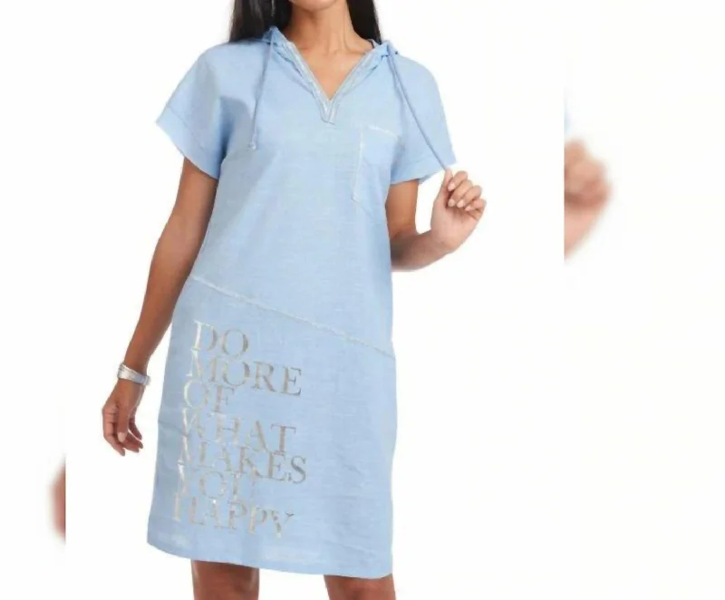 Casual Fashion Linen Dress In Blue