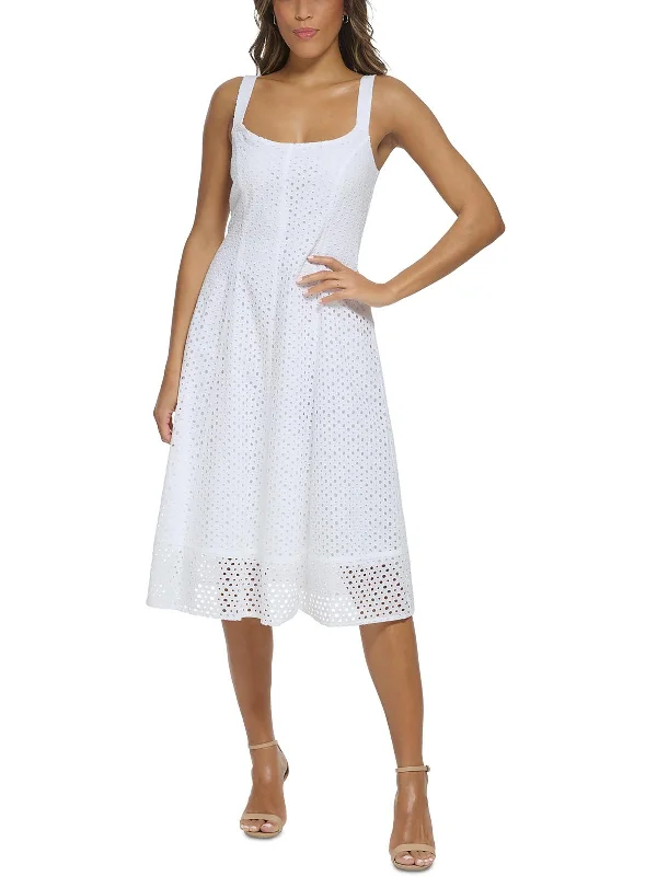 Clearance Sale Online Womens Eyelet Cotton Fit & Flare Dress
