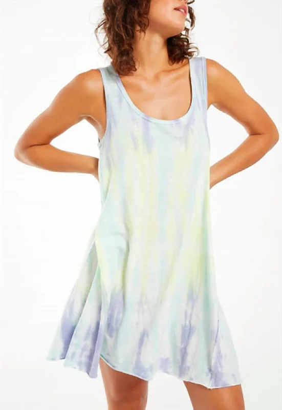 High-Quality Women's Fashion Dresses Eva Sorbet Skies Tie-Dye Dress In Lavender Grey