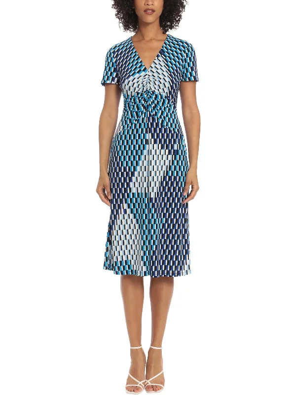 Women's Evening Clothes Womens Printed Matte Jersey Sheath Dress