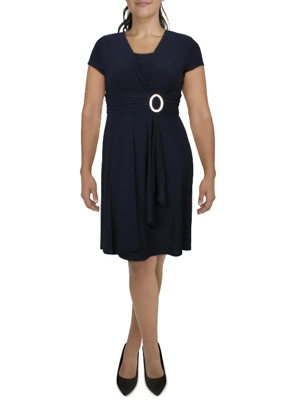 Modern Women's Fashion with Vintage Touches Womens Matte Jersey Embellished Cocktail Dress