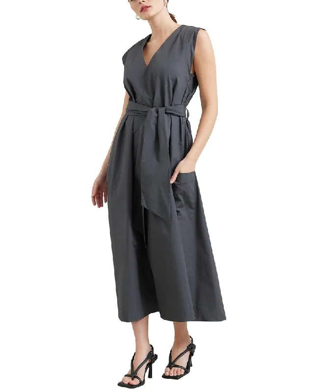 Comfortable Lounge Clothing Modern Citizen Sloane V-Neck Tie-Waist Dress