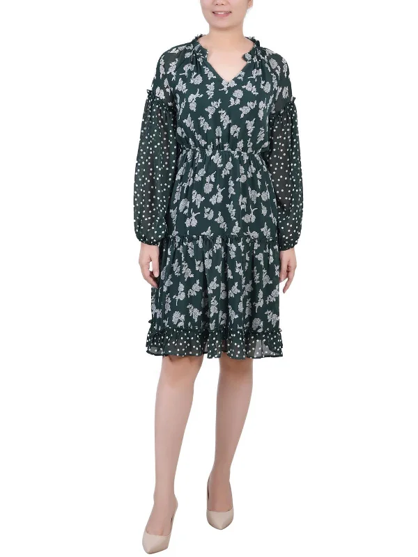 Women's Online Clothing Boutique Petites Womens Printed Polyester Wear To Work Dress