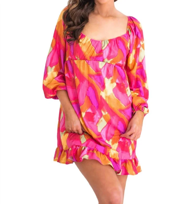 Sophisticated Style Songbird Print Dress In Pink