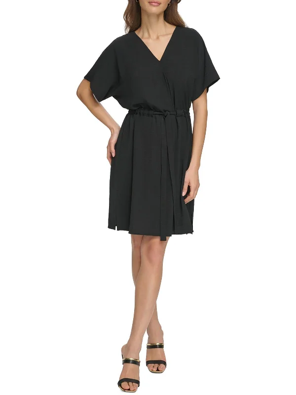 Timeless Women's Outfit Womens Belted Polyester Fit & Flare Dress