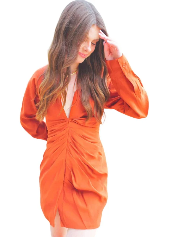 Women's Clothing for Every Occasion Fell For You Dress In Rust