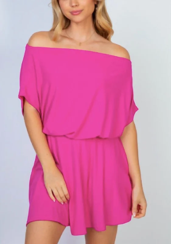 Women Wear Brands Brunch With The Ladies Off The Shoulder Dress In Magenta