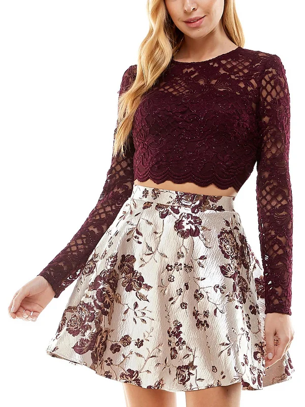 Clothes Woman Juniors Womens 2PC Short Two Piece Dress