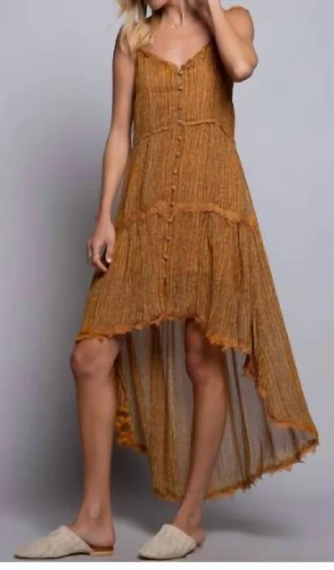 Clothing Online Ruffle Dress In Mustard