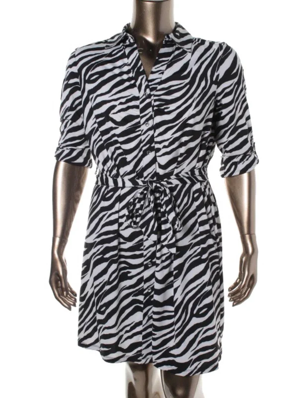 Casual Wear Plus Womens Animal Print Matte Jersey Wear to Work Dress