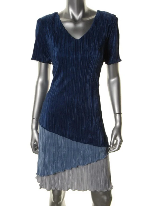 Effortless Chic for Women Womens Crinkled Short Sleeves Cocktail Dress