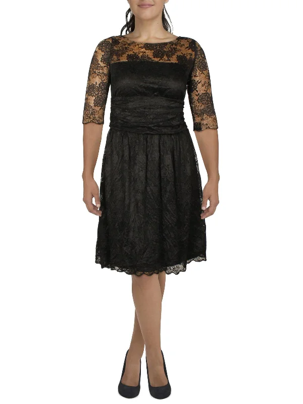 Stylish Dresses for Women Plus Womens Lace Ruched Fit & Flare Dress