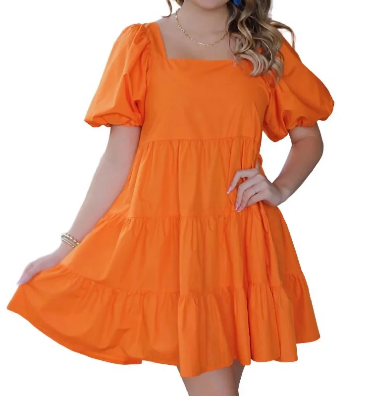 Casual Chic for Women Easy Summer Day Dress In Orange