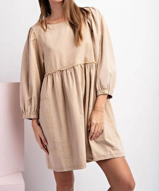 Women's Urban Fashion Nova Babydoll Dress In Taupe