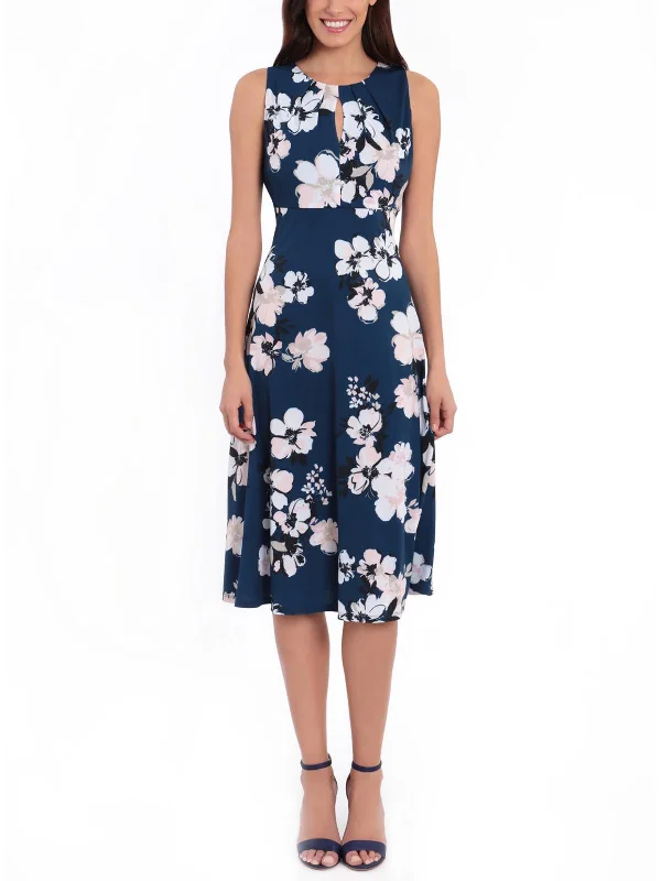Women's Clothing Sale Petites Womens Keyhole Neckline Polyester Wear To Work Dress