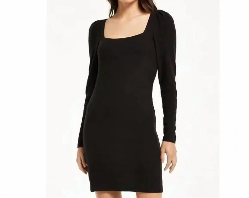 Fashionable Women's Outfit Loren Marled Dress In Black