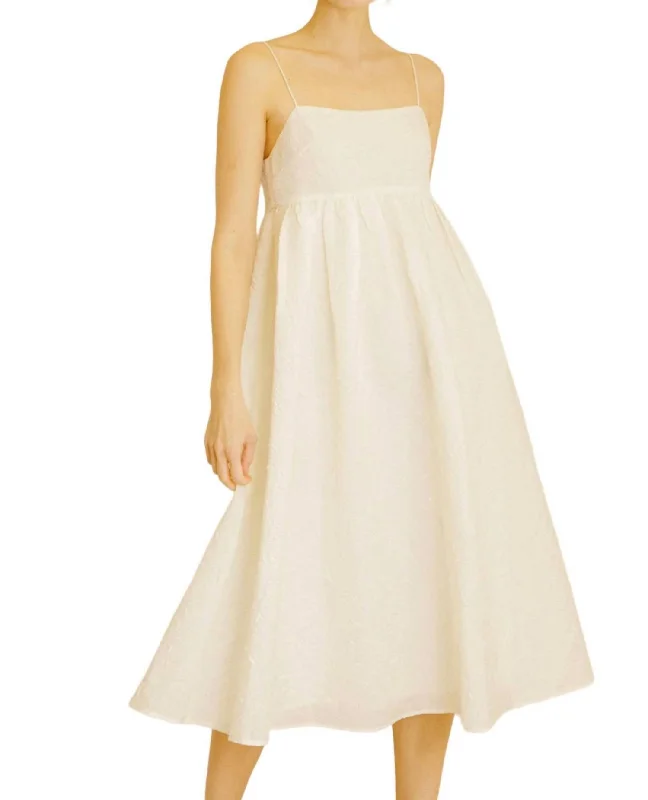 Elegant Clothing Spaghetti Strap Dress In Ivory