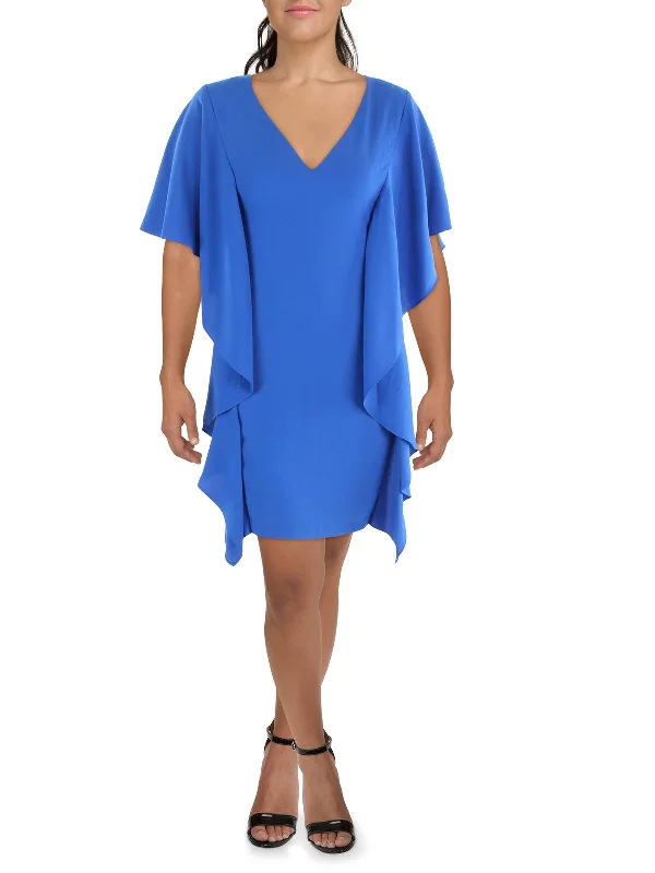 Earthy Tones Womens Business Short Sheath Dress