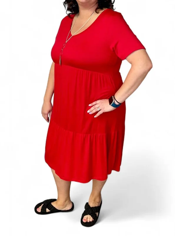 Tailored Clothing For Women Ruffle Dress In Red
