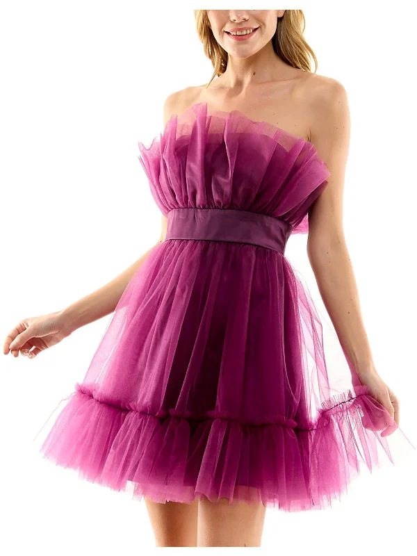 Casual Women's Clothing Online Juniors Womens Lined Polyester Fit & Flare Dress
