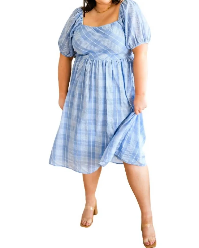 Big Sale Event Top Of The Class Dress In Blue Plaid
