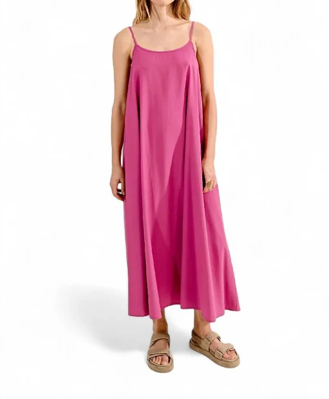 Women's Trendy Clothing Flare Dress With Back Tie In Purple Bougainvillier