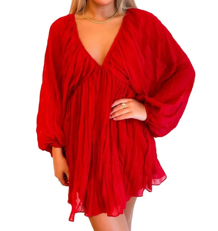 Modern Women's Fashion with Vintage Touches American Sweetheart Dress In Red