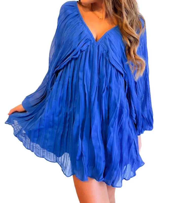 Trendy Women's Fashion American Sweetheart Dress In Blue