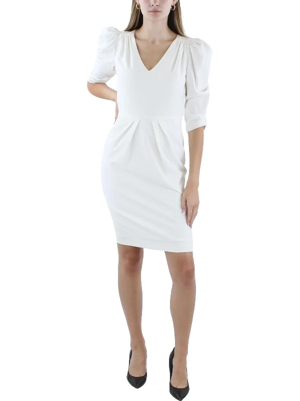 Casual Clothing for Women Womens Puff Sleeve Above Knee Sheath Dress