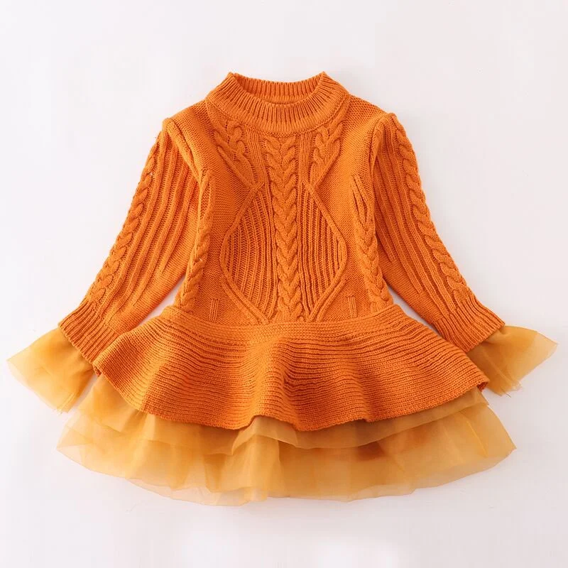 Women's Chic Outfit FALL SWEATER PEPLUM DRESS
